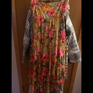 Strapless floral high low dress